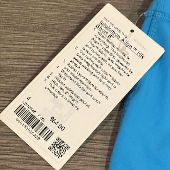 Lululemon Align High-Rise Short 6" Kayak Blue Light Size 4 NWT bike shorts - Picture 3 of 6